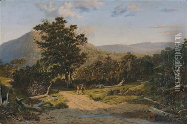 Mount Macedon Oil Painting - Henricus Leonardus Van Den Houten