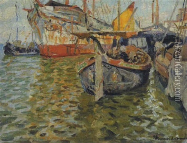 Schiffe Oil Painting - Eduard Ameseder