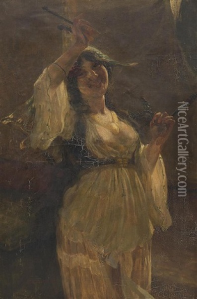 Danseuse Aux Cuilleres Oil Painting - Symeon Sabbides