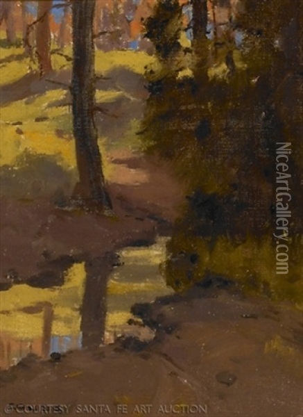 Forest Landscape Oil Painting - Eanger Irving Couse