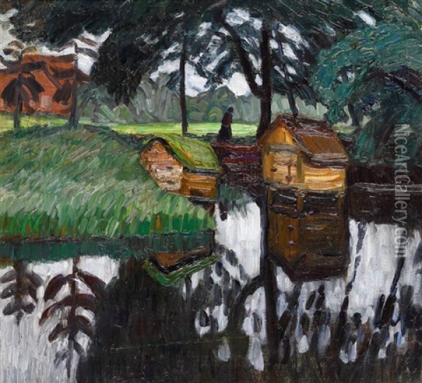 Entenhauser An Der Wumme Oil Painting - Otto Modersohn