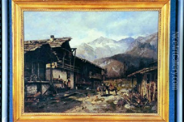 A View In The Bavarian Alps Oil Painting - William Starbuck Macy