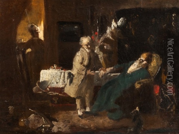 The Doctor Visit Oil Painting - Fritz Schider