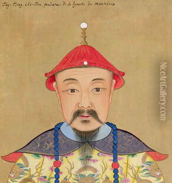 Portrait of T'ai T'sin Che-Tsou (1638-61) Oil Painting - Anonymous Artist