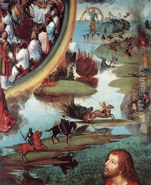 St John Altarpiece [detail: 9, right wing] Oil Painting - Hans Memling