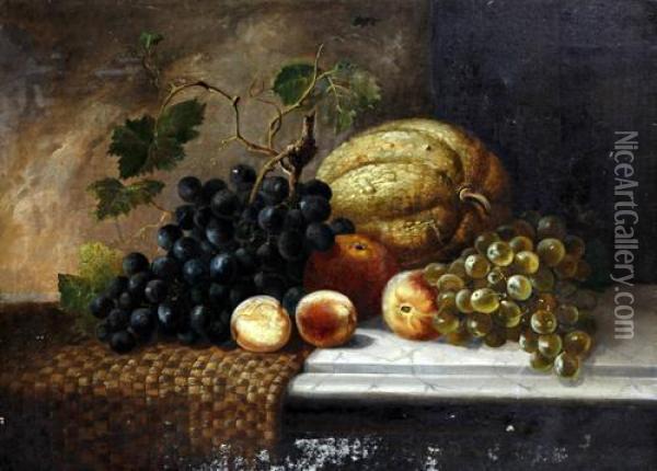 Still Life Of Fruit Oil Painting - George Lance