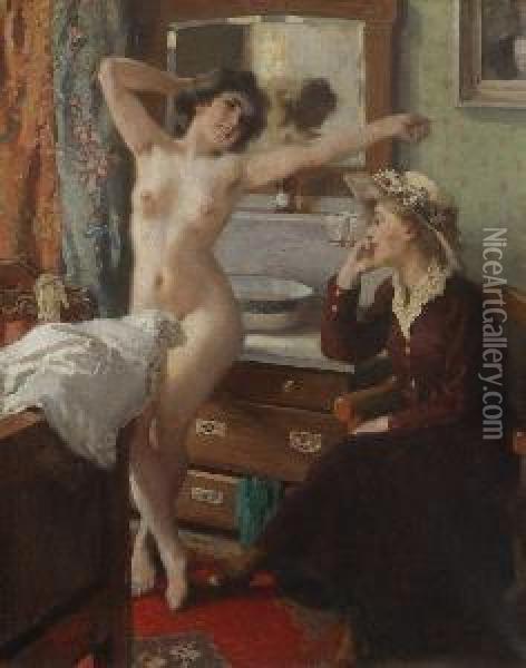 Die Eitelkeit. 1910 Oil Painting - Paul Paede