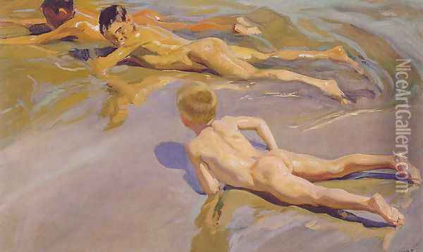 Children on the Beach, 1910 Oil Painting - Joaquin Sorolla Y Bastida