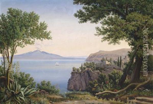 View Of Vesuvius? Oil Painting - Carl Ludwig Rundt