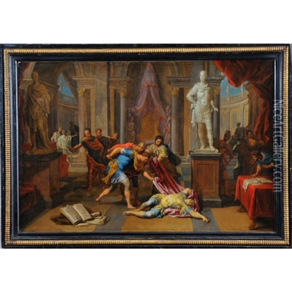 La Reunion Meurtriere Dans Un Palais Romain Oil Painting - Victor Honore Janssens