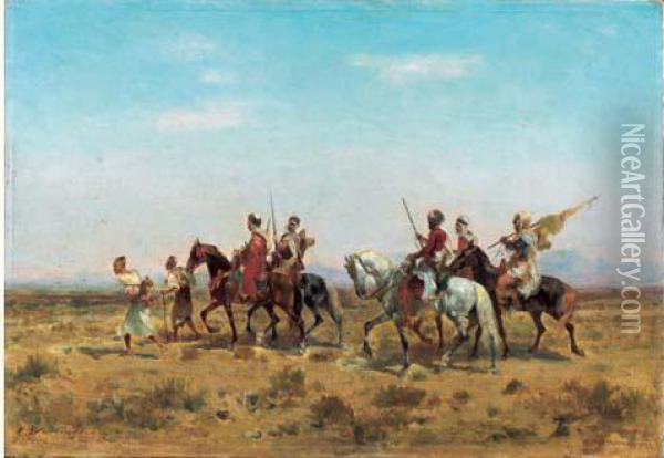 La Garde Du Sultan Dans Le Desert Oil Painting - Georges Washington