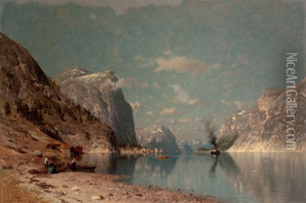 Landscape With Fjords Oil Painting - Adelsteen Normann