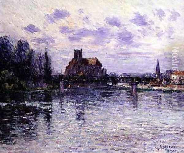 Auxerre Cathedral 1907 Oil Painting - Gustave Loiseau