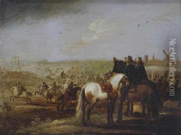 The Battle Of Lekkerbeetje At Vught Oil Painting - Pieter De Molijn