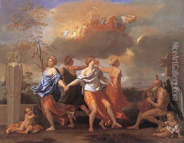 Dance to the Music of Time c. 1638 Oil Painting - Nicolas Poussin