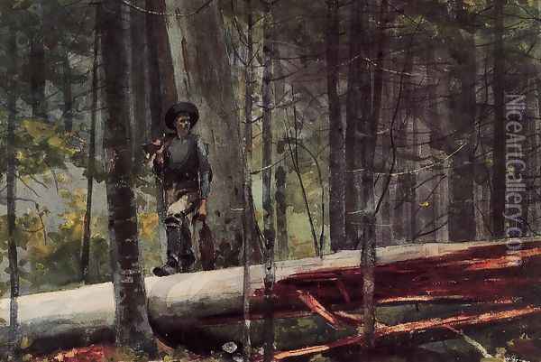 Hunter in the Adirondacks Oil Painting - Winslow Homer