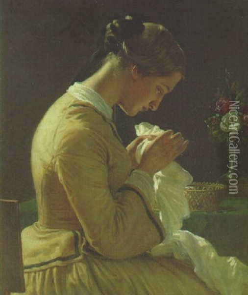 Thora Maria Borch, Nee Arveschoug Oil Painting - Wilhelm Nicolai Marstrand
