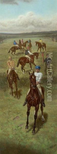 Vor Dem Pferderennen. Oil Painting - Edward Algernon Stuart Douglas