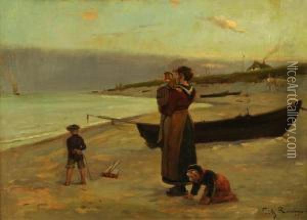 Waiting For The Returning Boats Oil Painting - Friedrich, Fritz Raupp