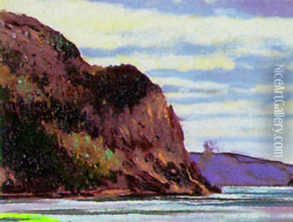 The St. Lawrence River Near Baie St. Paul Oil Painting - Francis Hans Johnston