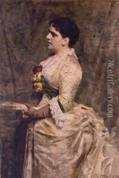 Portrait Of Mrs. John Hay (nae Clara Stone) Oil Painting - Anders Zorn