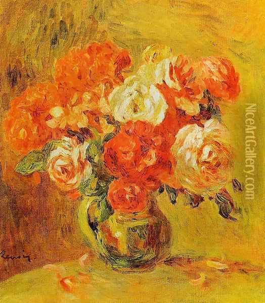 Flowers In A Vase4 Oil Painting - Pierre Auguste Renoir
