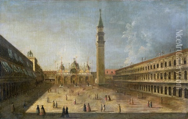 Blick Uber Die Piazza San Marco Oil Painting - Gabriel Bella