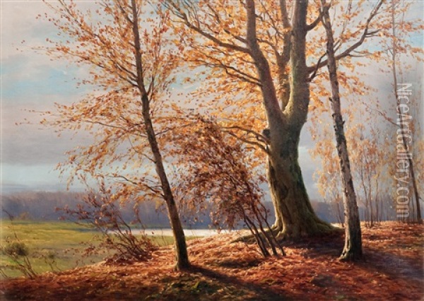 Autumn View Oil Painting - Boris Bessonof