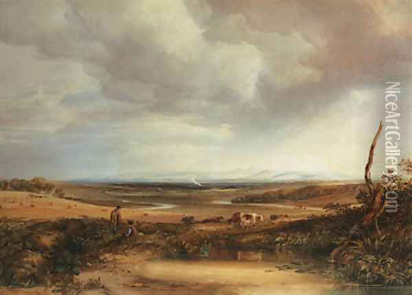 Distant view of the Cumberland Hills from Eskdale Oil Painting - Anthony Vandyke Copley Fielding