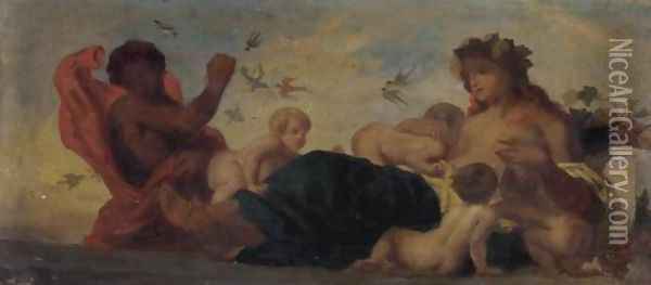 Etude pour la frise de 'Agriculture' pour le Salon du Roi Oil Painting - Eugene Delacroix
