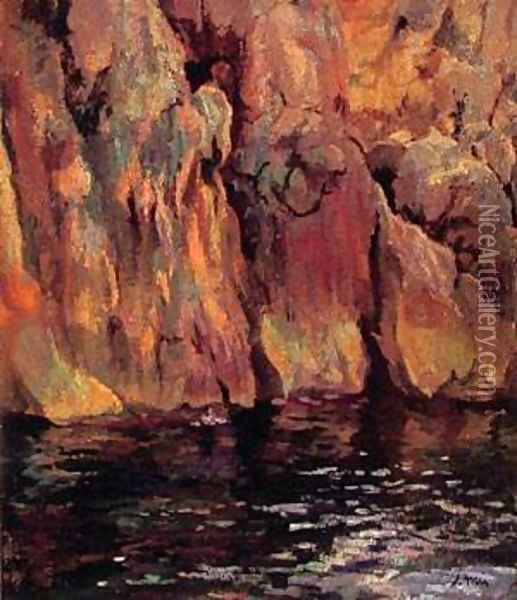 The Grotto Oil Painting - Joaquin Mir Trinxet