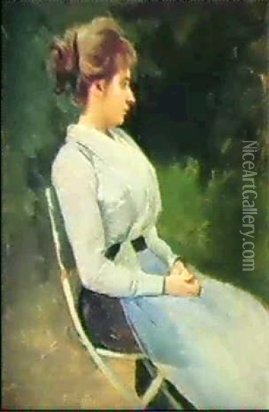 Bildnis Einer Dame Im Profil Oil Painting - Frederic Dufaux