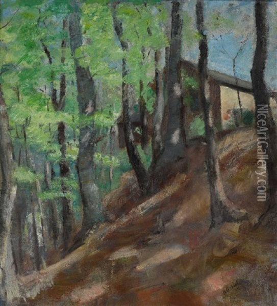 Waldlandschaft Oil Painting - Bernard Gobiet