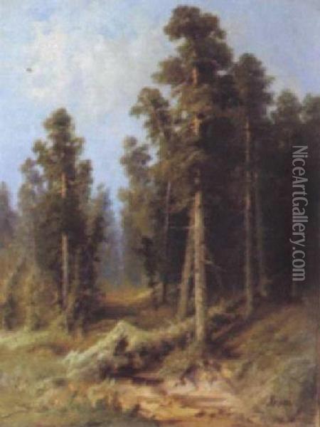 Woods Oil Painting - Aleksander Petrovich Apsitis
