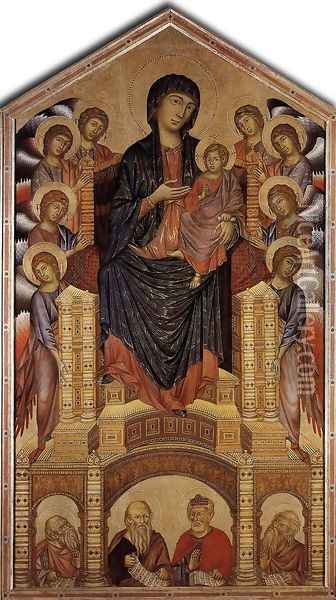 The Madonna in Majesty (Maesta) 1285-86 Oil Painting - (Cenni Di Peppi) Cimabue