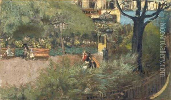 Square Berlioz (la Place Vintimille) Oil Painting - Jean-Edouard Vuillard