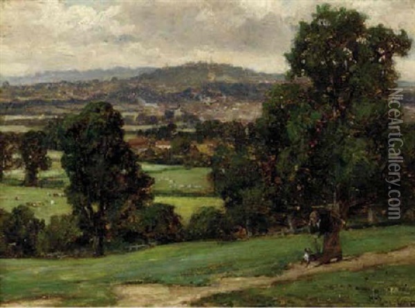 Harrow On The Hill Oil Painting - Sir Herbert Edwin Pelham Hughes-Stanton