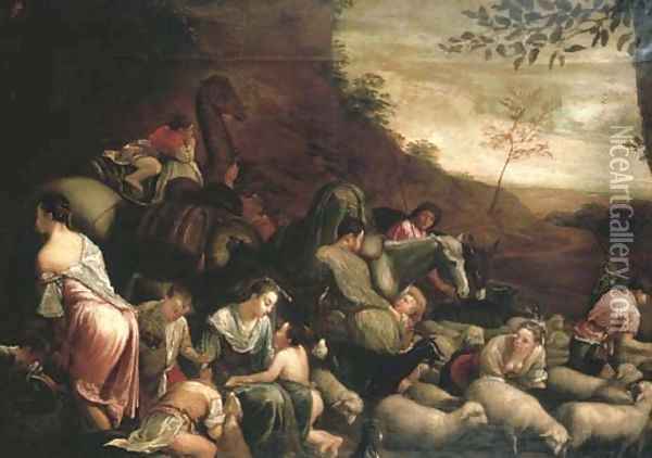 Jacob's journey Oil Painting - Jacopo Bassano (Jacopo da Ponte)