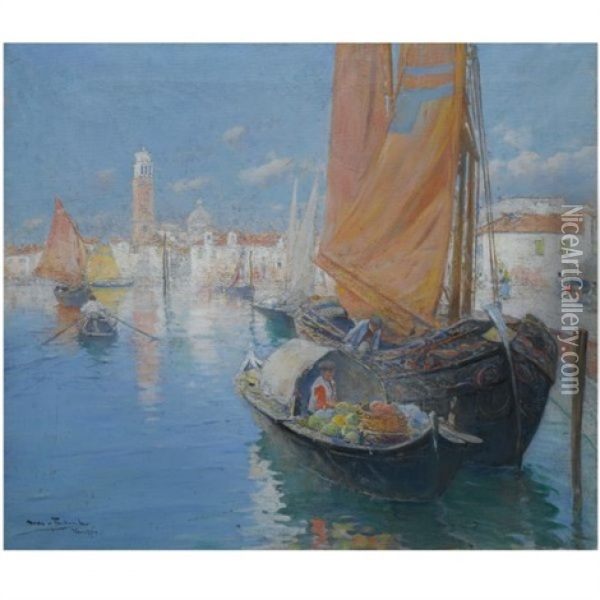 Venecia (venice) Oil Painting - Arcadi Mas y Fondevila