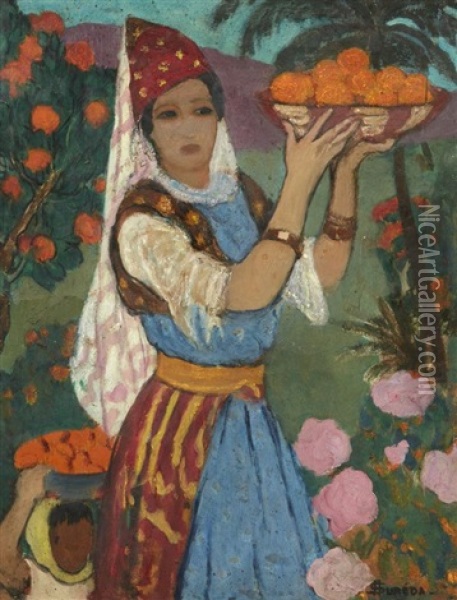 Jeune Femme Aux Oranges Oil Painting - Andre Sureda