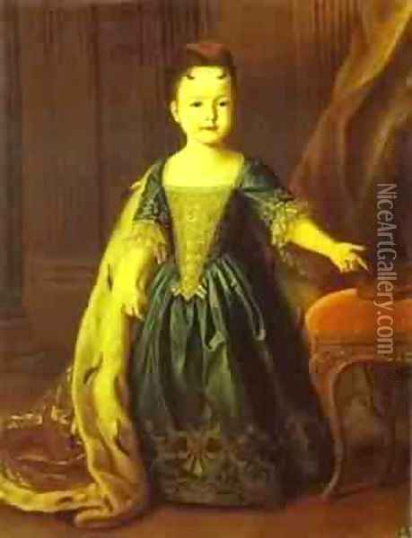 Portrait Of Natalia Petrovna C 1722 Oil Painting - Louis Caravaque