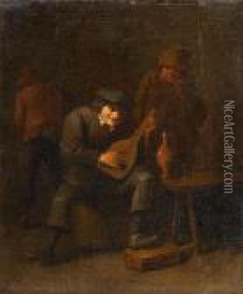 Drei Bauern Im Wirtshaus Oil Painting - Joos van Craesbeeck