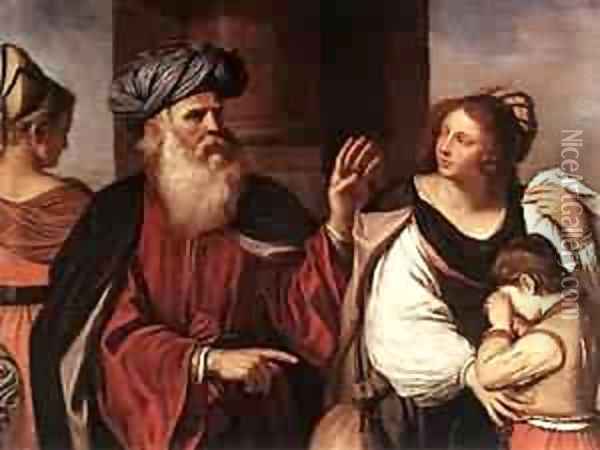 Abraham Casting Out Hagar And Ishmael 1657 Oil Painting - Guercino