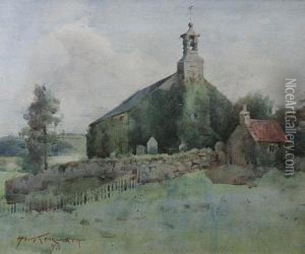 Kirkyard Oil Painting - Henry Wright Kerr