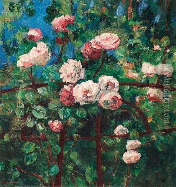 Les Roses Oil Painting - Henri Dumont