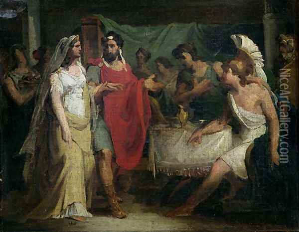 The Wedding of Alexander the Great 356-323 BC and Roxana Oil Painting - Baron Pierre-Narcisse Guerin
