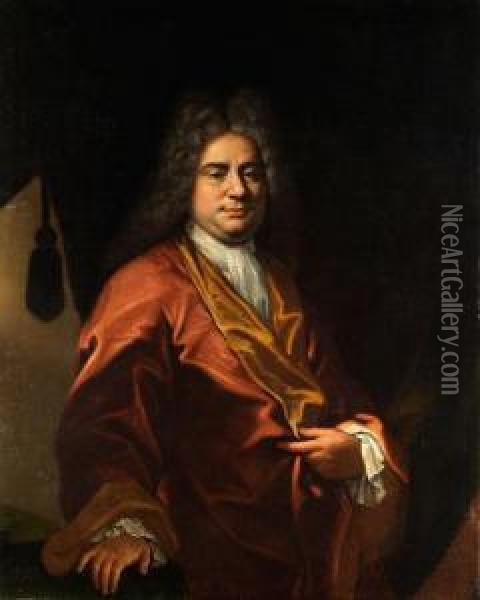 Portrait Eines Herrn Im Hausmantel Oil Painting - Giovanni Camillo Sagrestani