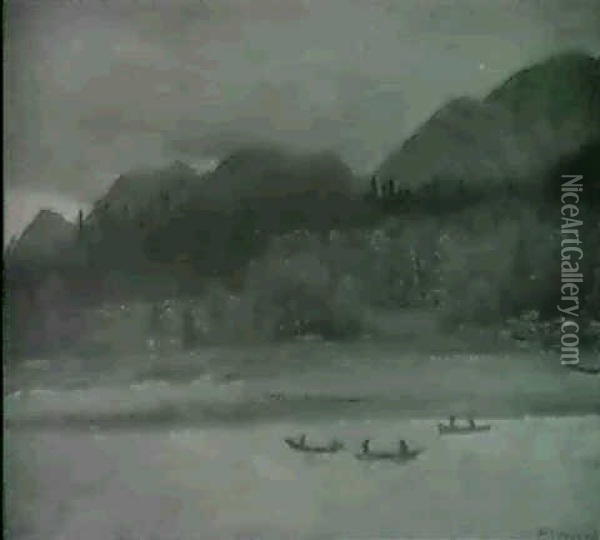 Chilcotin Indian Camp Oil Painting - Albert Bierstadt