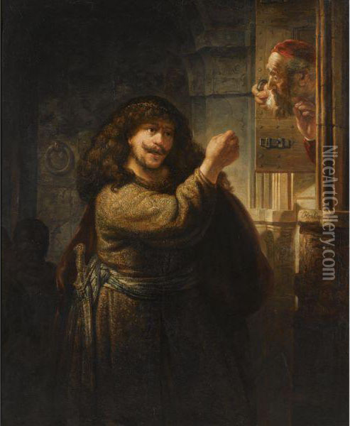 Samson Threatening His Father-in-law Oil Painting - Rembrandt Van Rijn