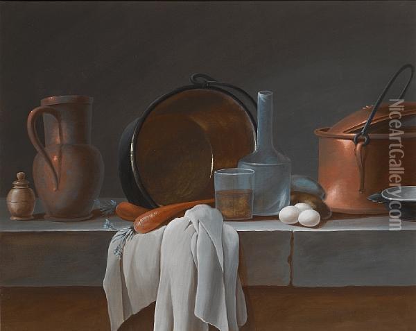 Kitchen Still Lives Oil Painting - Paul Lelong
